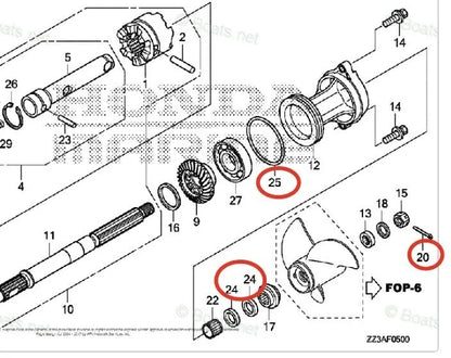 Lower Unit Gearcase Seal Kit for Honda BF60A 60HP (2001-2008)