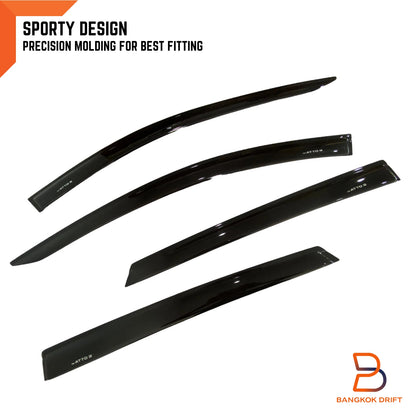 Black Weather Shield Window Visor Rain Guard for BYD Atto3 SUV (2022-2024)