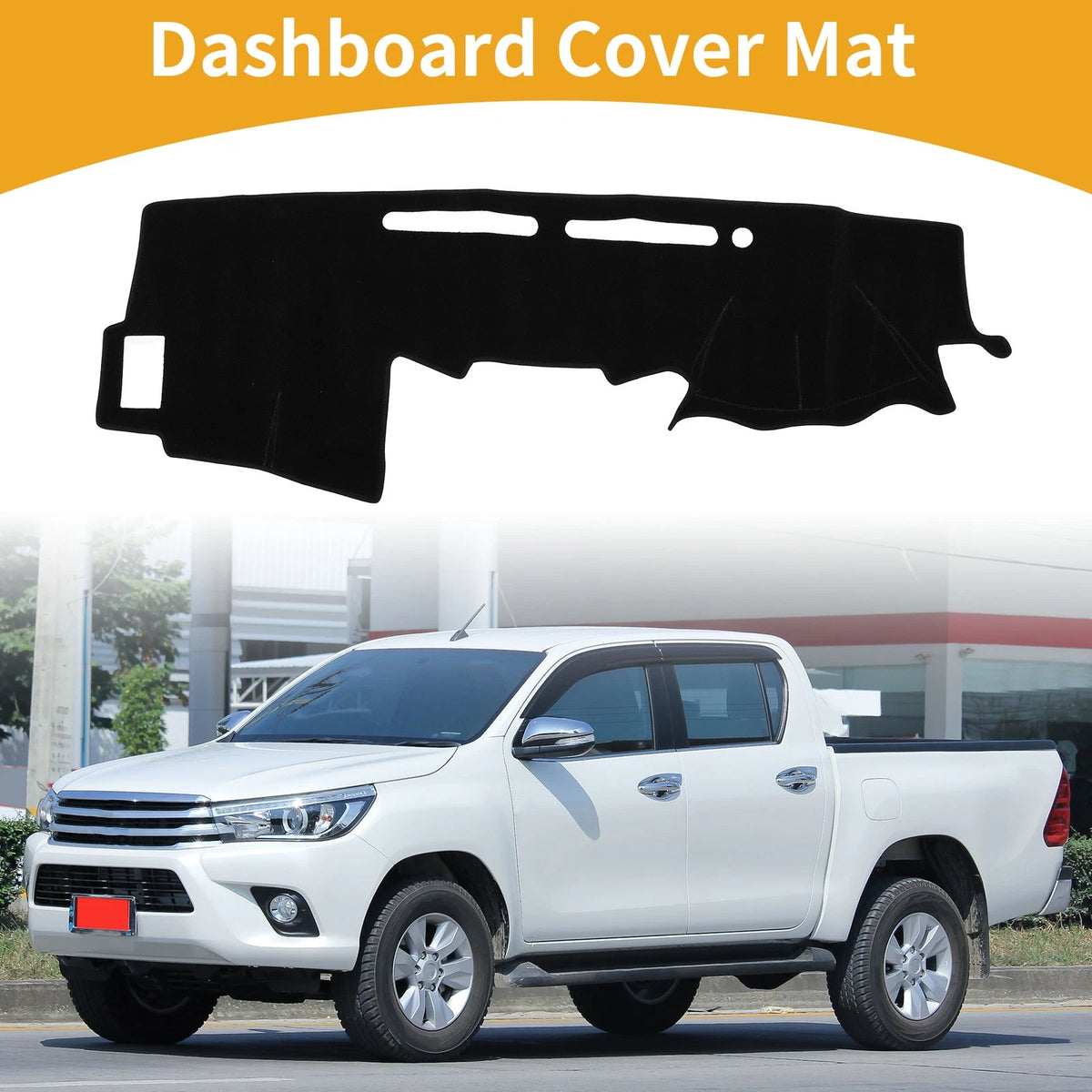 Dashboard Cover Black for Toyota Hilux 150 Series SR SR5 (2005-2015)