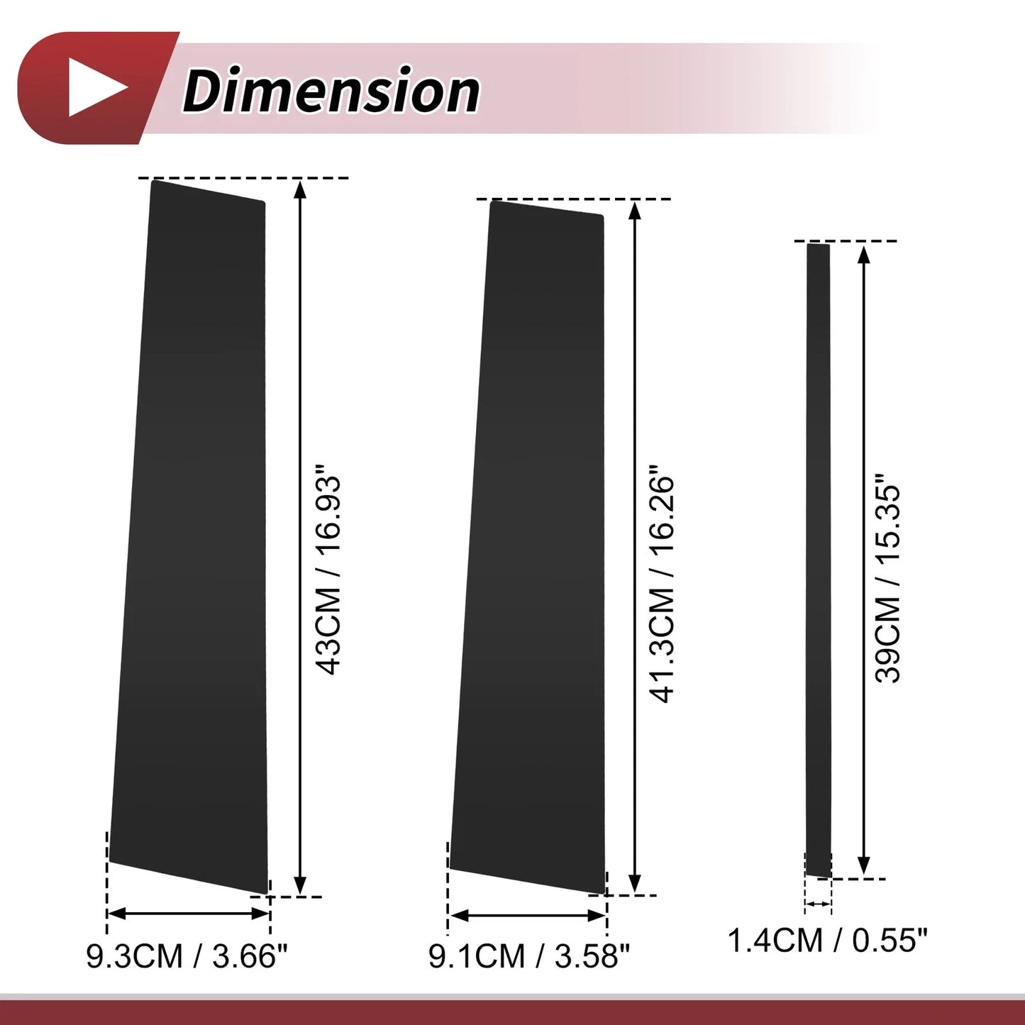 6 Pcs Door Pillar Window Trim for Ford Explorer (2020-2023) Black