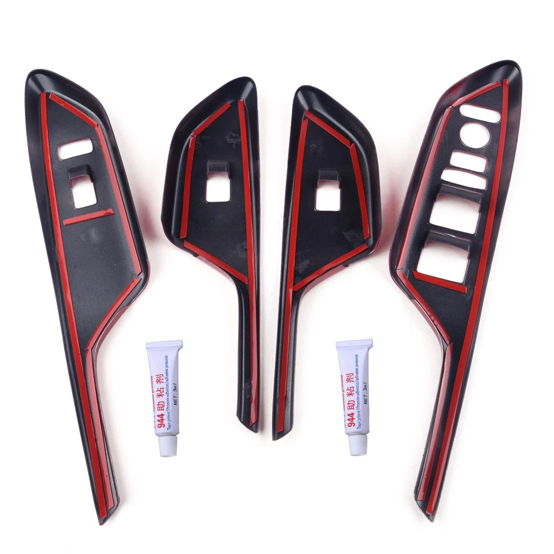 4 x Red Door Window Lift Switch Button Trim for Honda Civic (LHD)