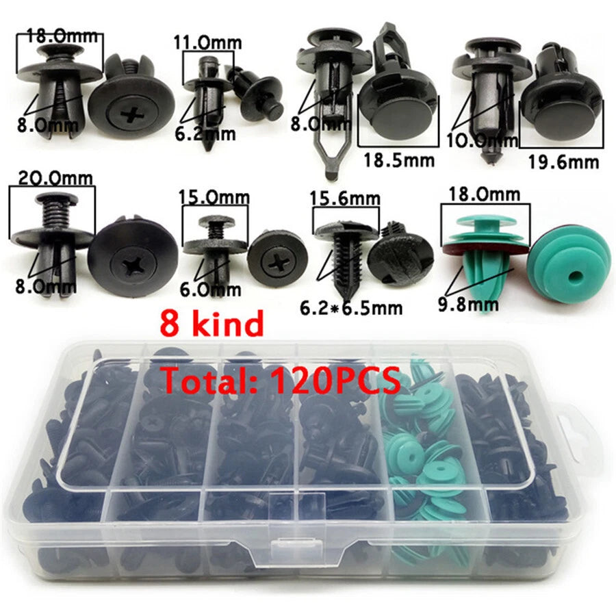 120 Pcs Universal Car Truck Fastener Clips for Door Panel Interior