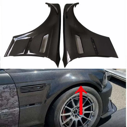 Real Carbon Fiber Front Vented Fenders Wings for BMW M3 E46 2001-2006 Gloss