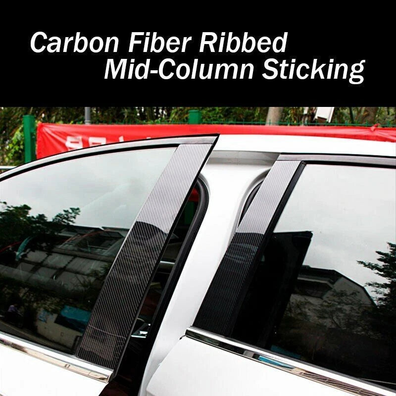 8Pcs Carbon Fiber Pillar Posts Door Trim Cover for Toyota CHR C-HR (2018–2021)