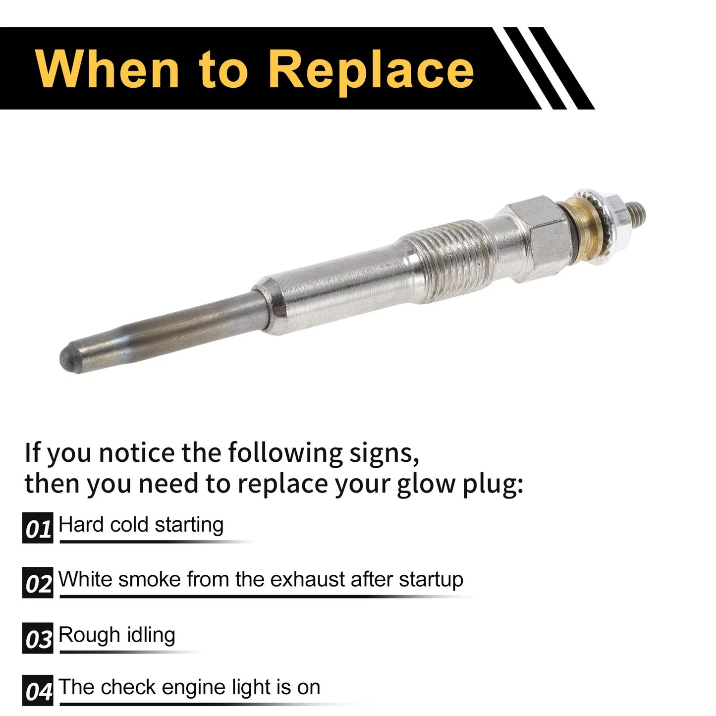 Glow Plug 1 x Diesel Glow Plug for Various Makes & Models
