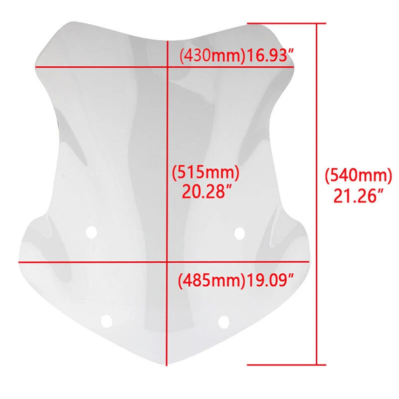 Clear Motorcycle Windscreen for BMW R1200GS R1250GS 540mm (2013-2023)