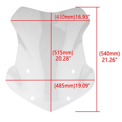 Clear Motorcycle Windscreen for BMW R1200GS R1250GS 540mm (2013-2023)
