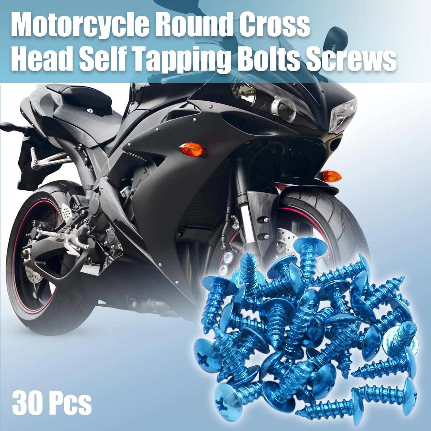 Bolts 30pcs Round Cross Head Self-Tapping for Motorcycle Car