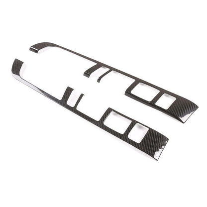 Real Carbon Fiber Center Console Multimedia Buttons Trim Fit For Macan 2015-2020