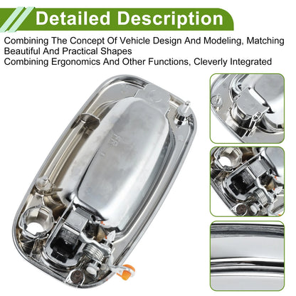 Exterior Door Handle for Chevrolet GMC Silver Tone Front Right