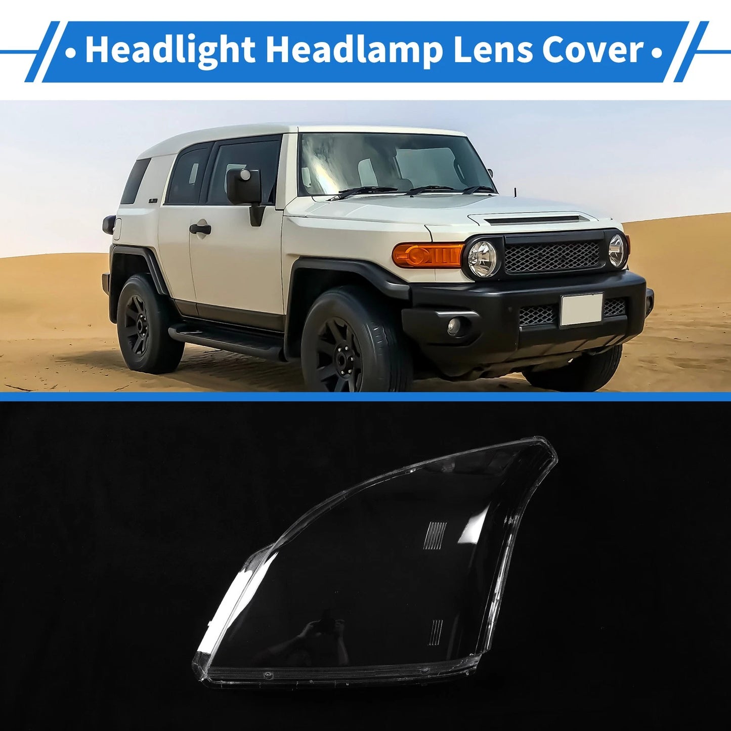 1 x Front Left Headlight Lens Cover for Toyota Prado (2003-2009)