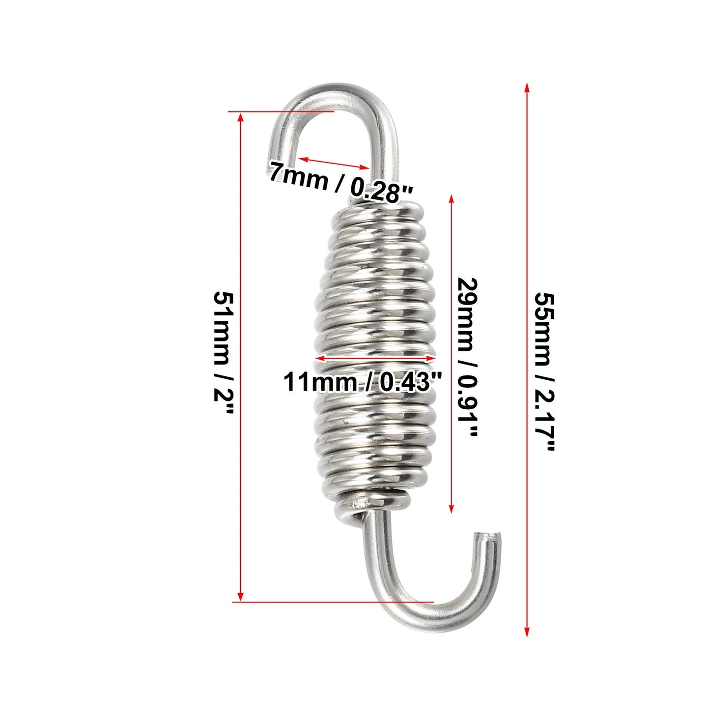 2 x Universal Exhaust Pipe Spring 55mm 2.17" for Motorcycle