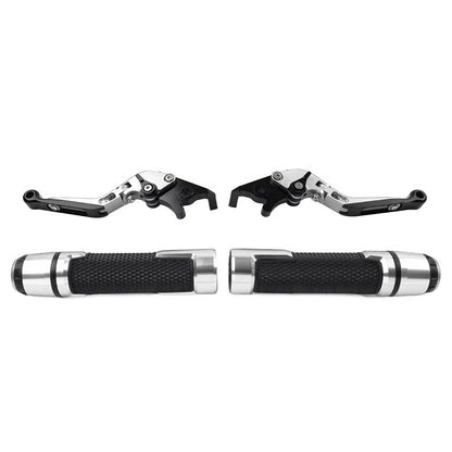 Silver Extendable Brake Clutch Levers & Handlebar Grips for Daytona 675 R