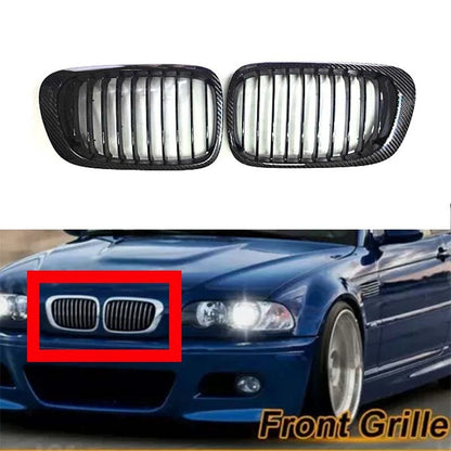 Carbon Fiber Front Grille Grill for BMW E46 3 Series Pre-LCI 99-01/M3 01-06