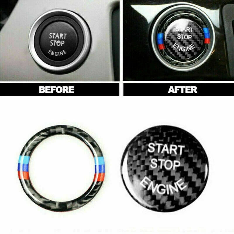 Carbon Fiber Engine Start Stop Button Ring for BMW E90 E92 E93 (2007-2013)