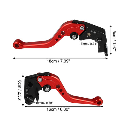 2 x Brake Clutch Levers Adjustable Folding CNC for Kawasaki Red