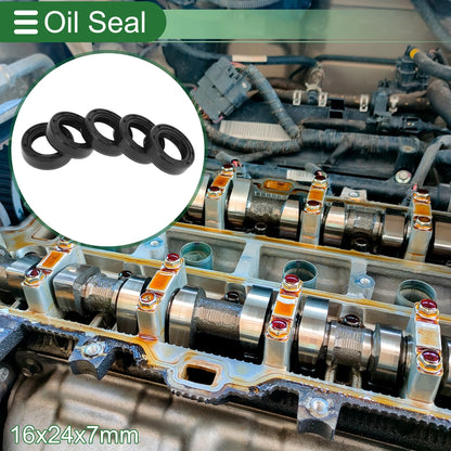 Oil Seal / 16x24x7mm / Seal Ring NBR Rubber 5 Pcs for Make Model