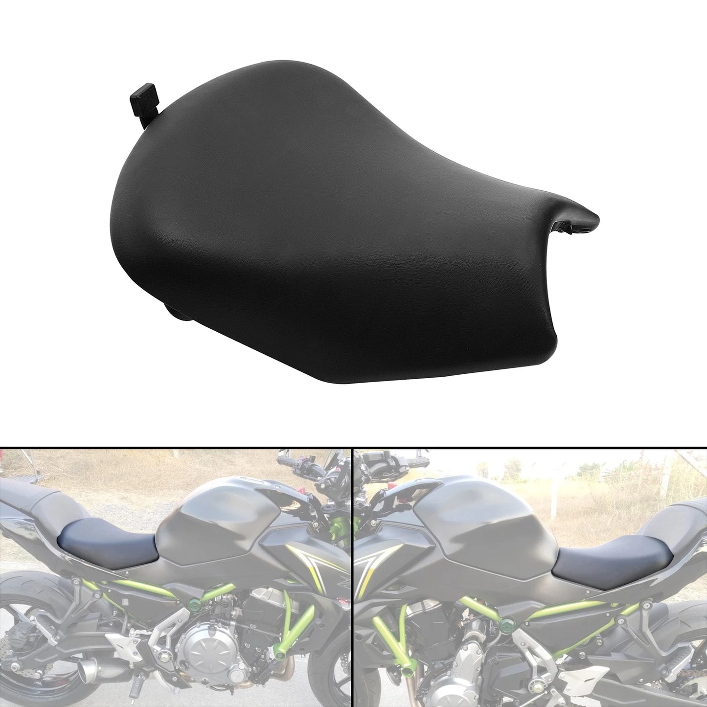 Black Front Driver Rider Seat for Kawasaki Z650 (2017-2024)