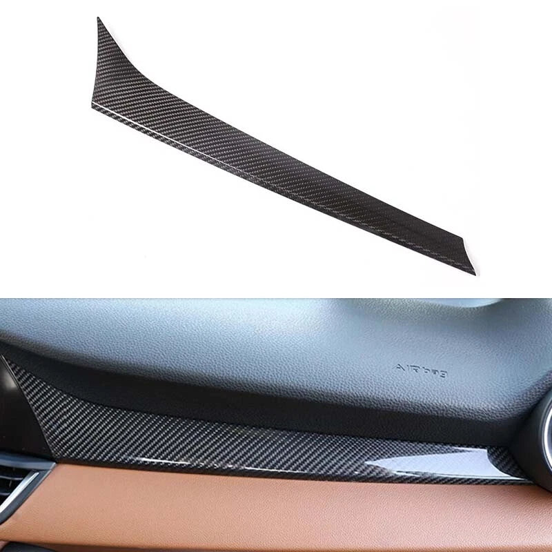 Carbon Fiber Passenger Dashboard Cover Trim Fit For Alfa Romeo Giulia 2017-2020