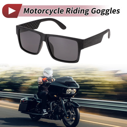 Motorcycle Riding Goggles Deep Gray Lens Black Frame Tri-acetel Cellulose UV400