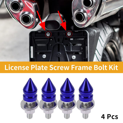 License Plate Screws Cover 45mm Aluminum Alloy Blue 4Pcs for Universal Motorcycle M6