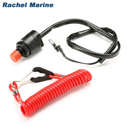 Engine Stop Switch & Safety Lanyard for Yamaha/Honda/Tohatsu Outboards
