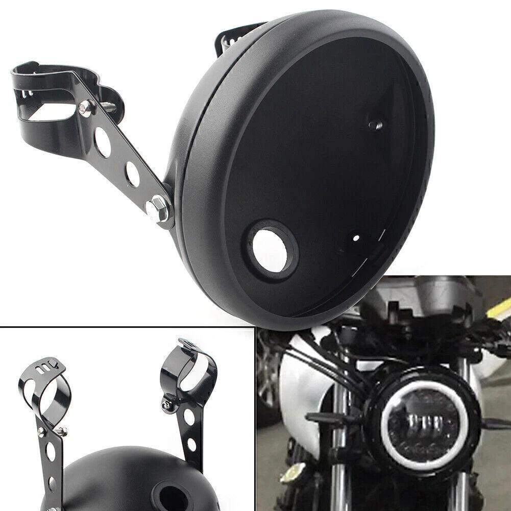 7-Inch Retro LED Headlight Shell & Mount Bracket for Harley Motorcycle