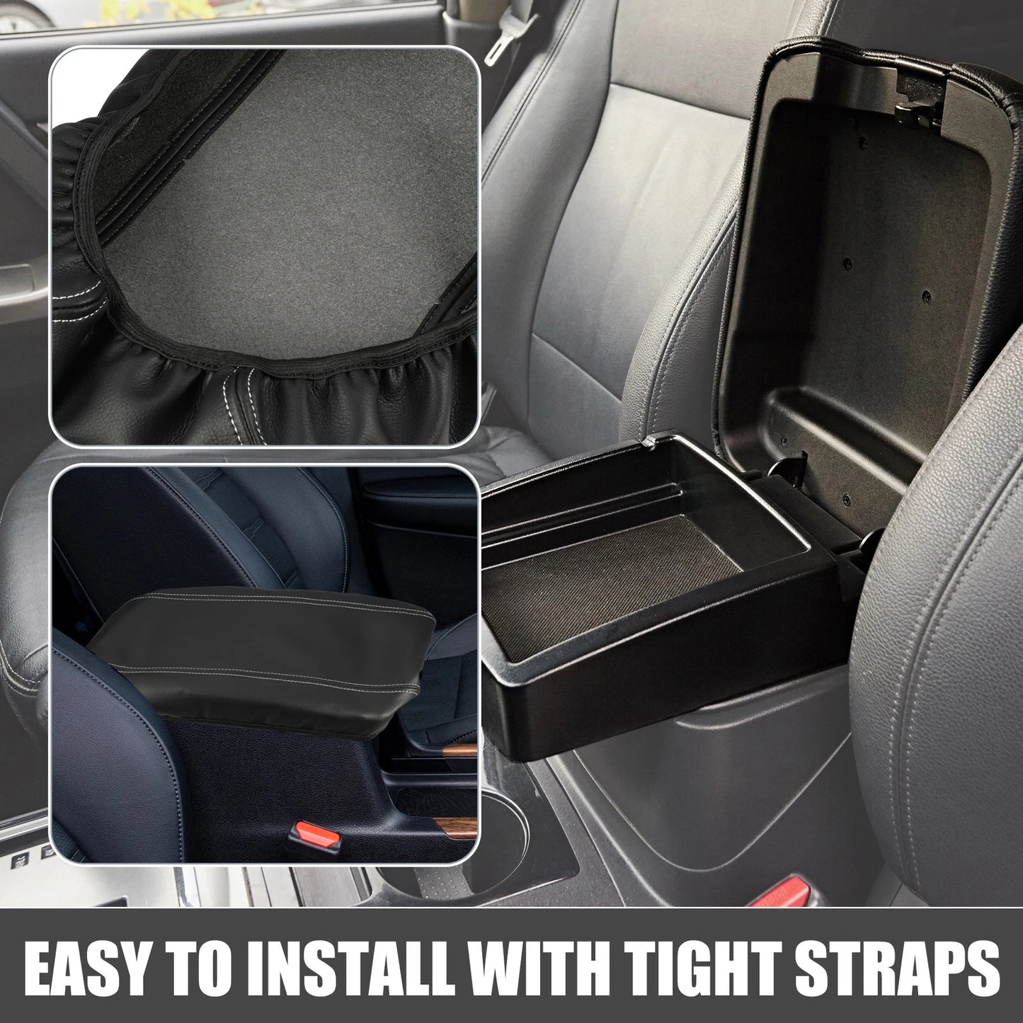 Car Center Console Armrest Cover for Toyota Venza (2021-2023) Black Gray
