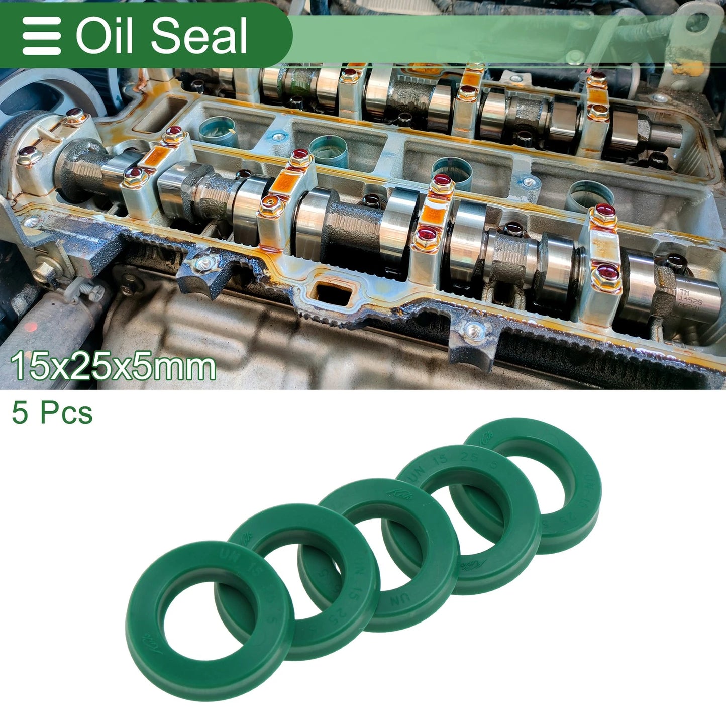 Oil Seal / 15x25x5mm / Rotary Shaft Seal TPU 5 Pcs for Make Model