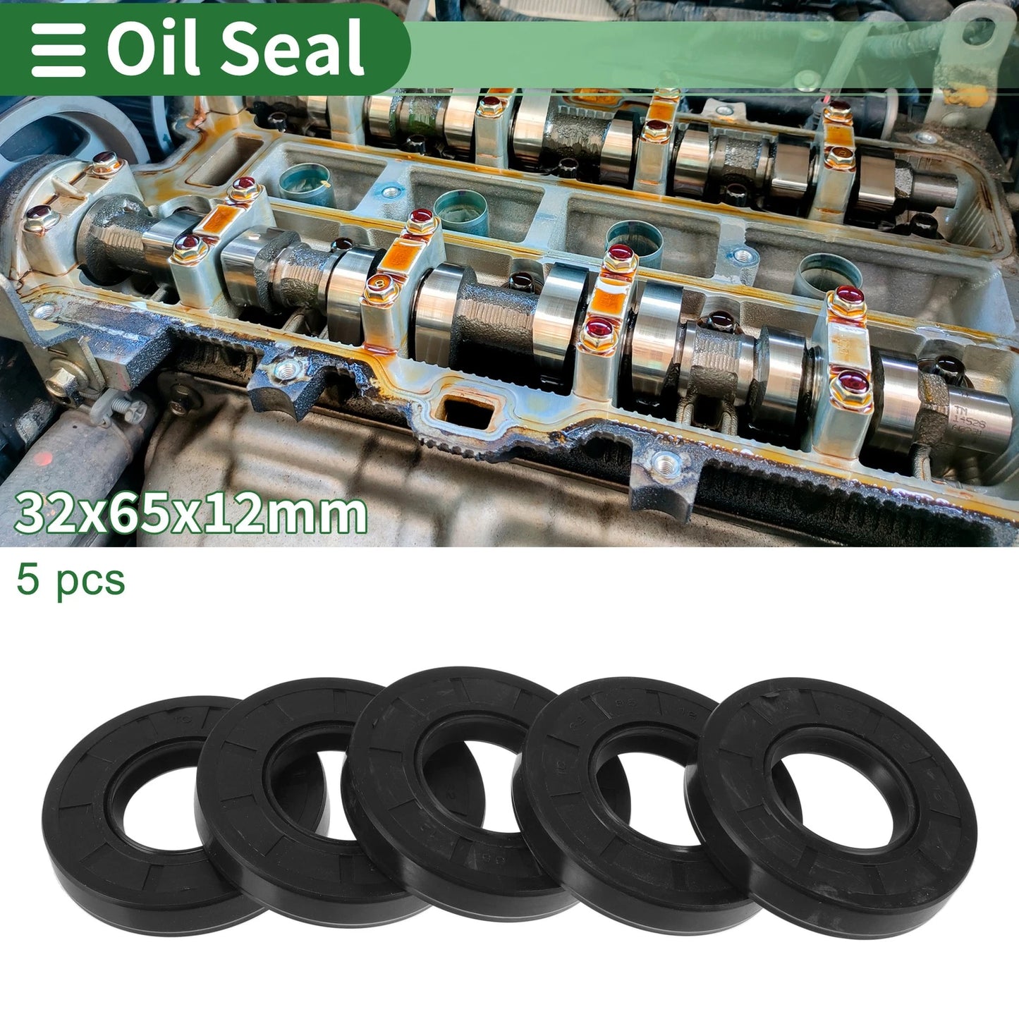 Oil Seal 32x65x12mm NBR Black 5 Pcs