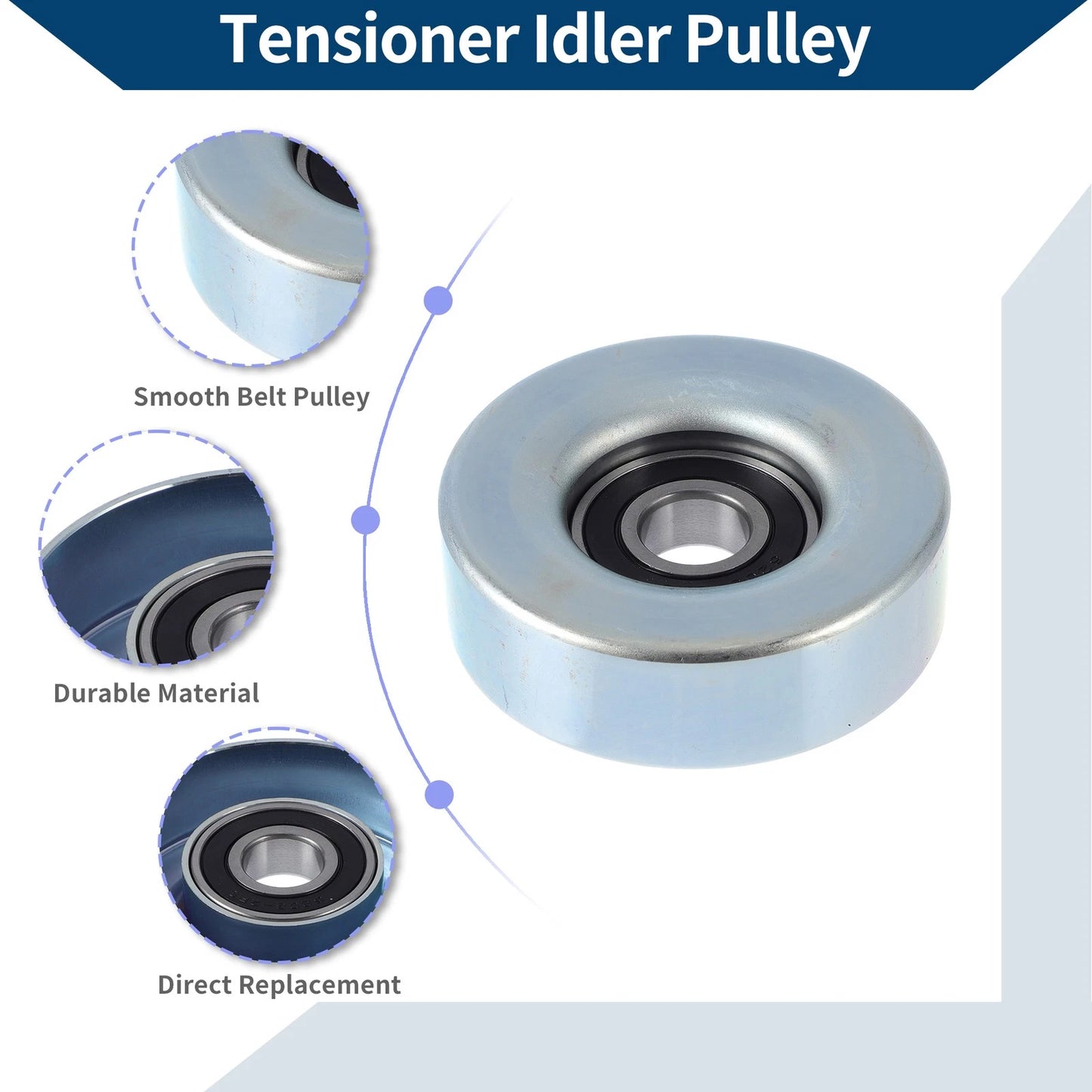 Drive Belt Idler Pulley for Honda Fit, Pontiac (2006-2008) - 1 Pc