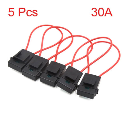 5 x 30A Red Inline Mini Power Blade Fuse Holders for Motorcycle Car