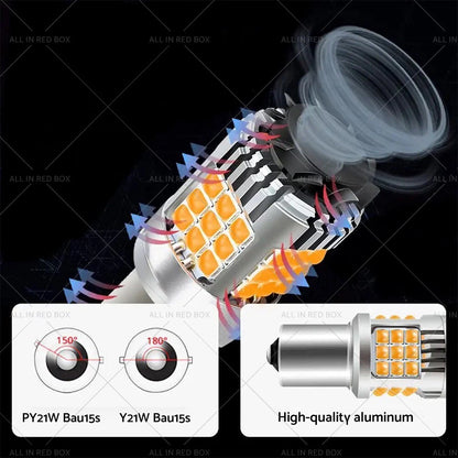 BA15S 1156 P21W No Hyper Flash LED Turn Signal Bulb for Car Amber