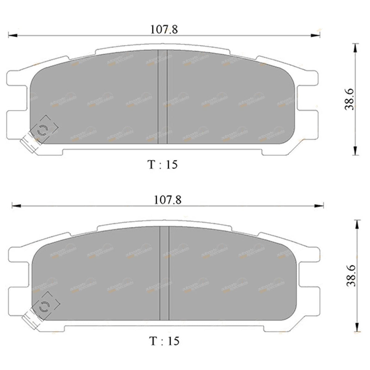 Rear Disc Brake Pad Set for Subaru Impreza (1993-1997)