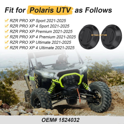 2x Center Hub Wheel Caps for Polaris RZR Pro XP Sport Premium (2021–2025)