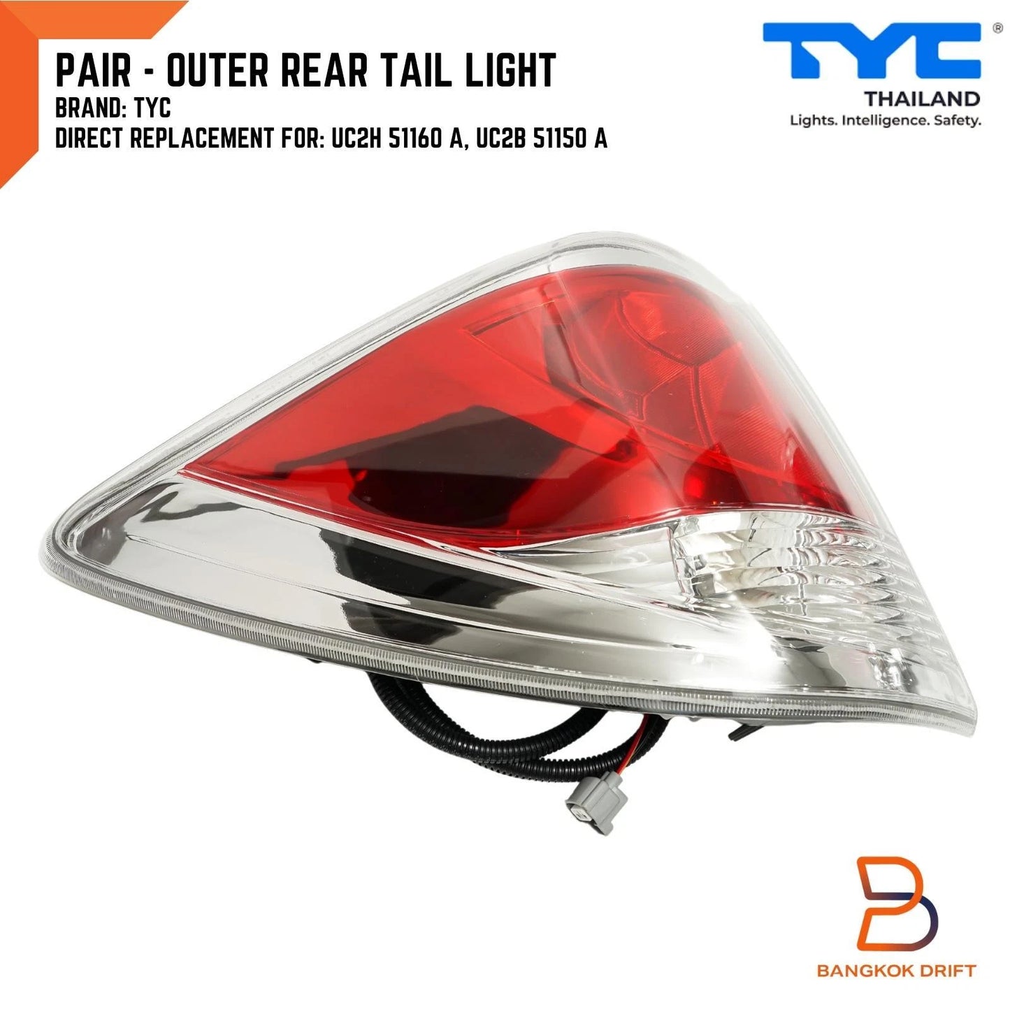 TYC  LH RH Outer Tail Light for Mazda BT-50 BT50 Ute (2012-2015)