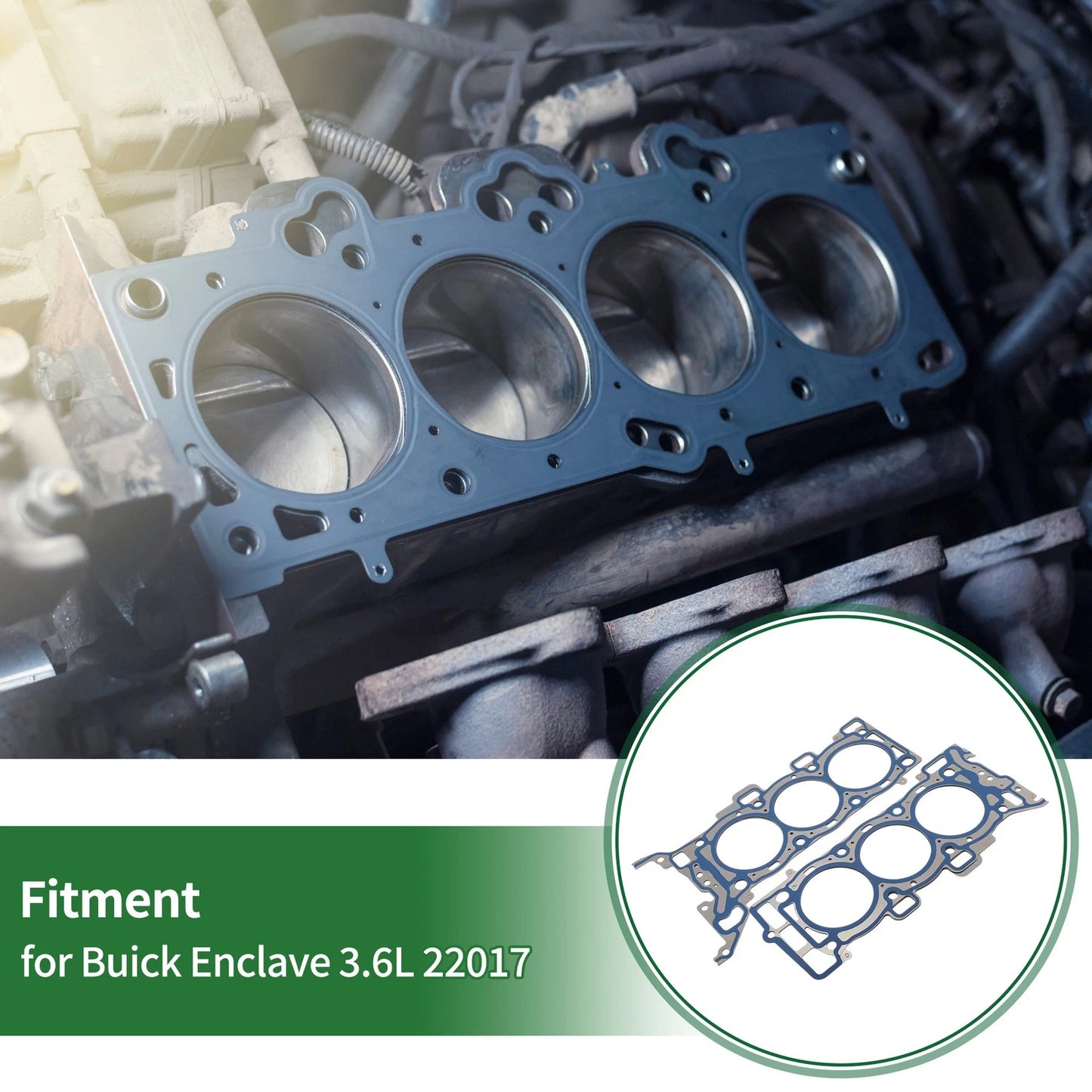 2 x Cylinder Head Gasket Left and Right for Buick Enclave 3.6L (2008–2017)
