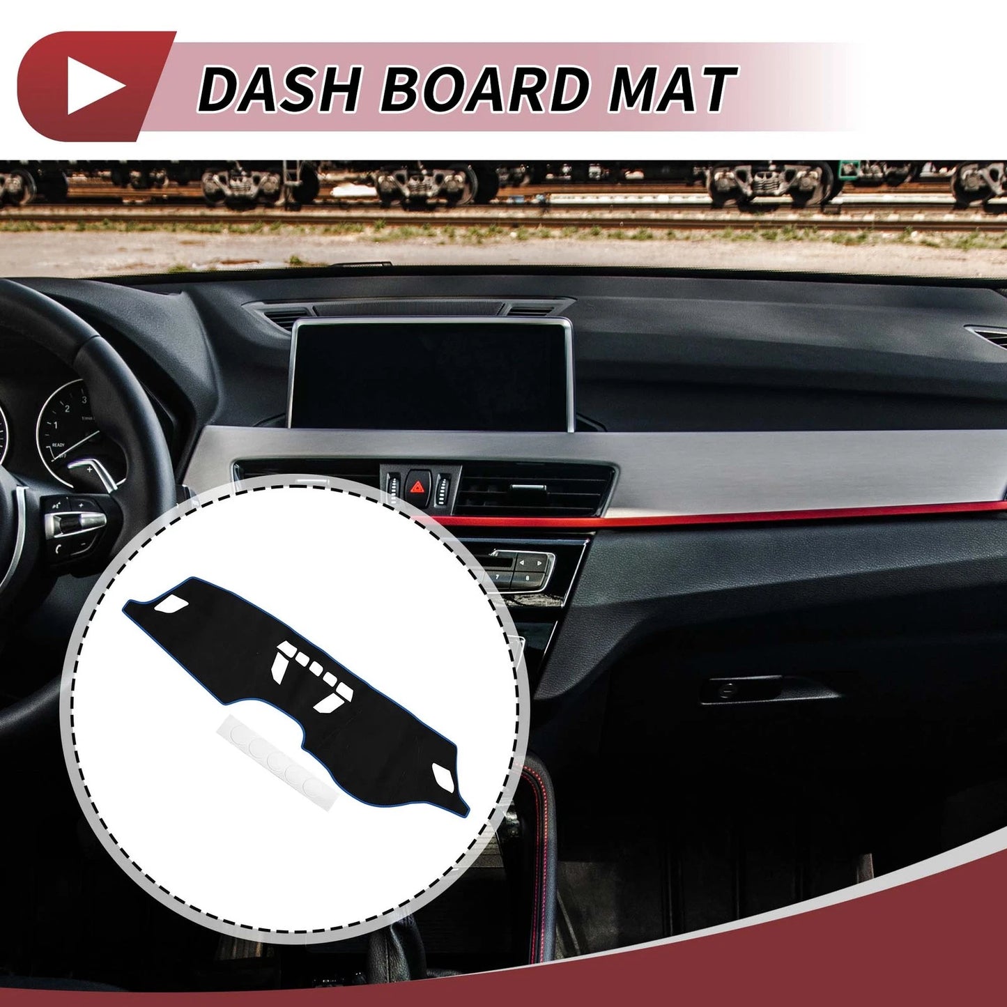 Dash Cover Mat for BMW X1 F48 2016-2022 Sun Protector Black Blue