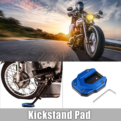 Aluminum Alloy Motorcycle Kickstand Plate Pad for BMW - Blue
