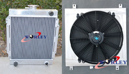 Aluminum Radiator, Shroud & Fan for Nissan Datsun 1200 B110 120Y (1970-1976)