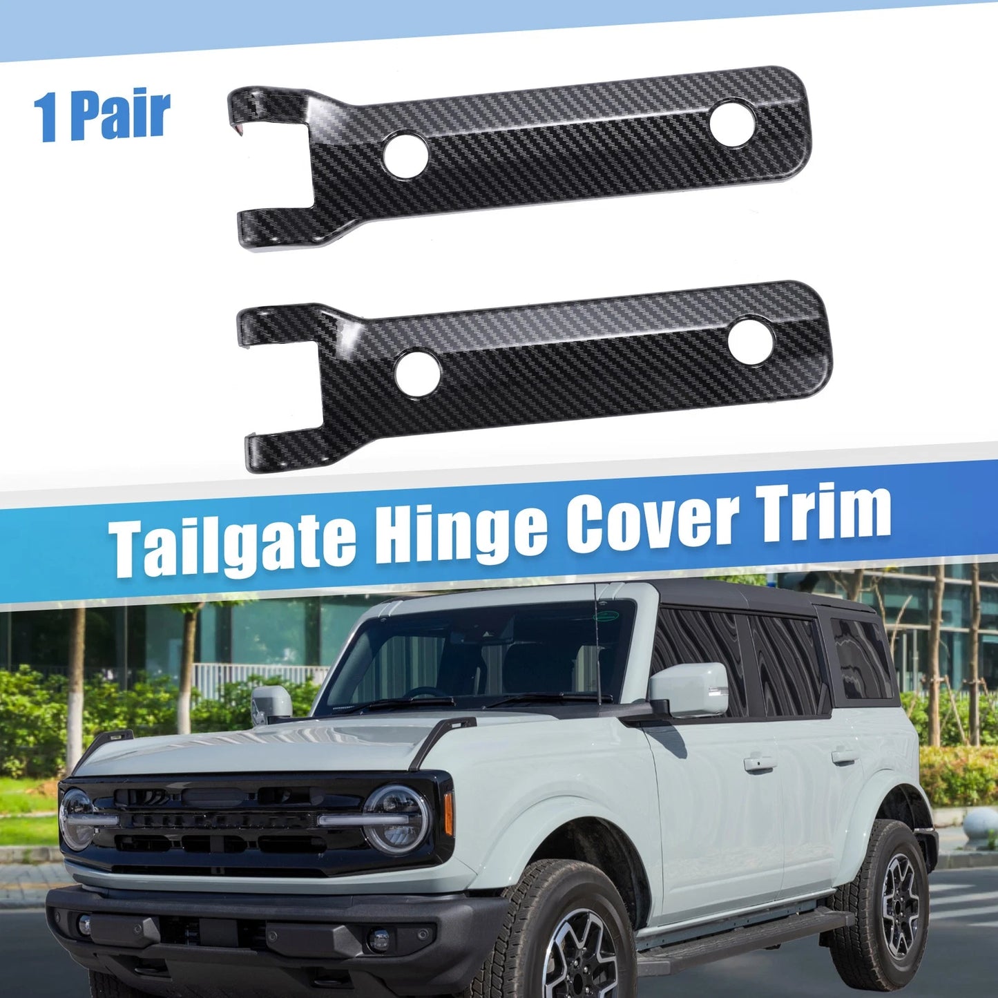 Rear Door Tailgate Hinge Cover Trim for Ford Bronco (2021-2024)