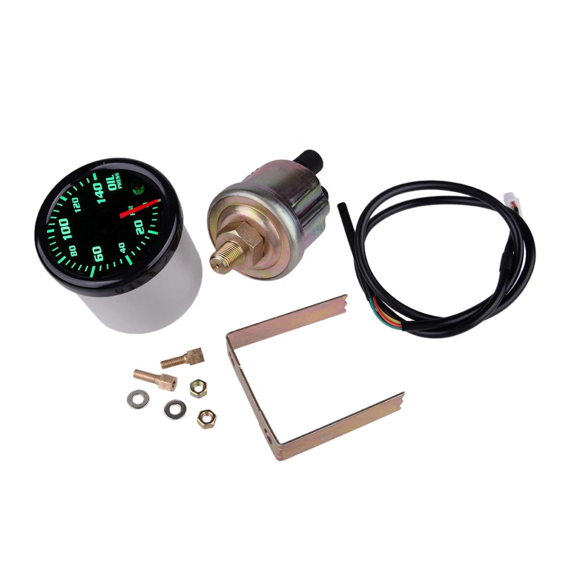 52mm Oil Pressure Gauge & Sensor with 7 Color LED for Car (0-140 PSI)