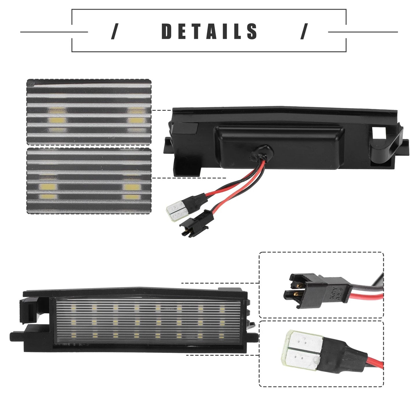 2 x Auto LED License Plate Lights for Toyota RAV4 (2006-2011)
