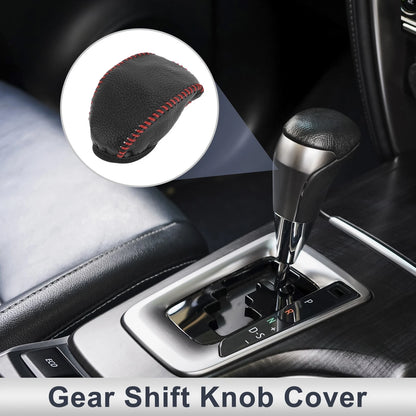 1 Pc Gear Shift Knob Cover for Toyota RAV4 (2019-2024) Pebbled Black Red