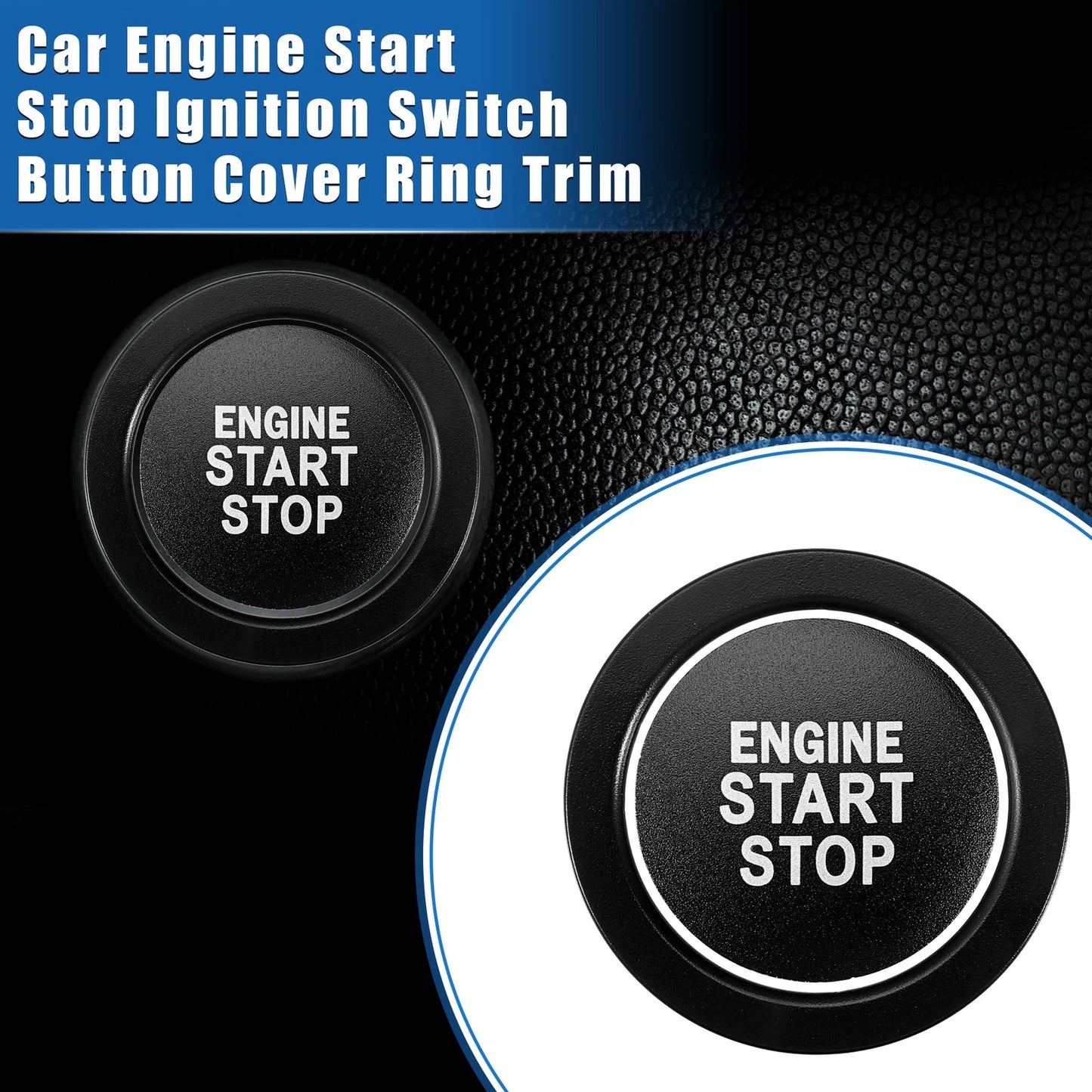 Engine Start Stop Button Cover for Toyota Highlander (2020-2022) Black