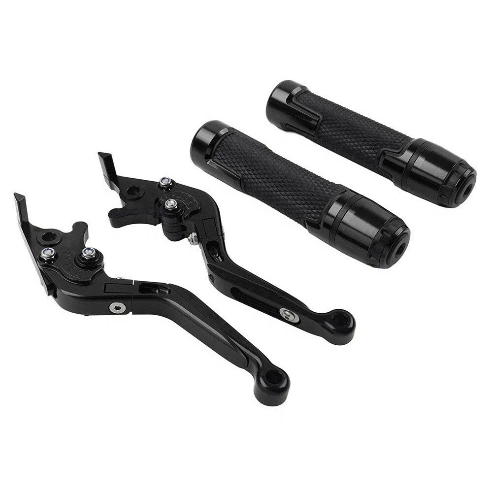 CNC Black Extendable Brake Clutch Levers & Grips for Daytona 675 (2006-2018)