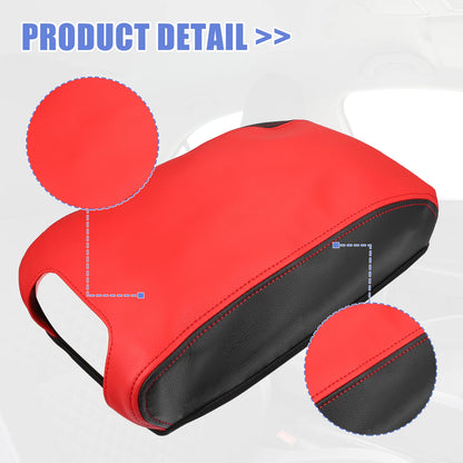 Car Center Console Lid Armrest Cover Black Red for Jeep Wrangler (2011-2017)