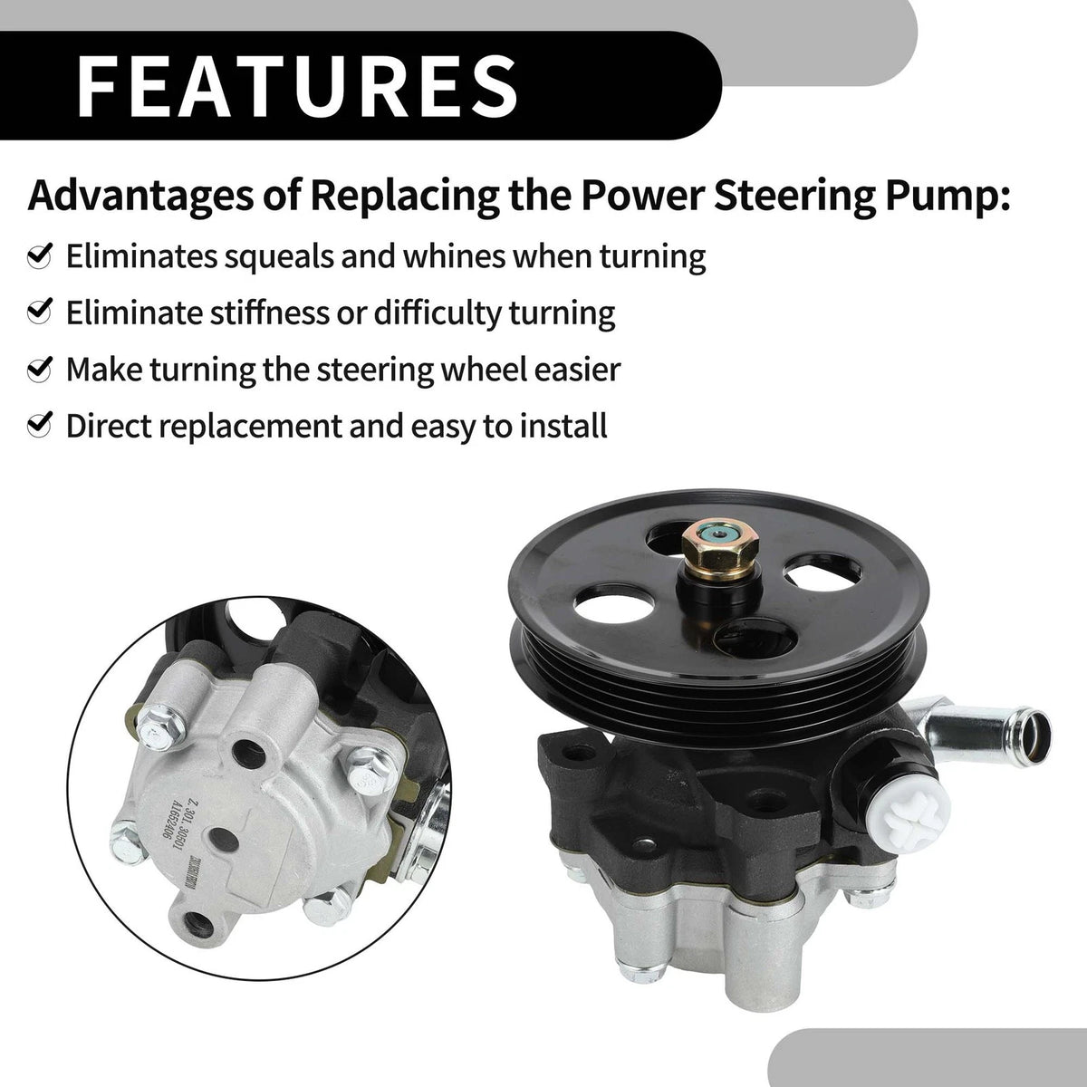 Power Steering Pump with Pulley for Toyota Camry 3.0L (2002-2006)