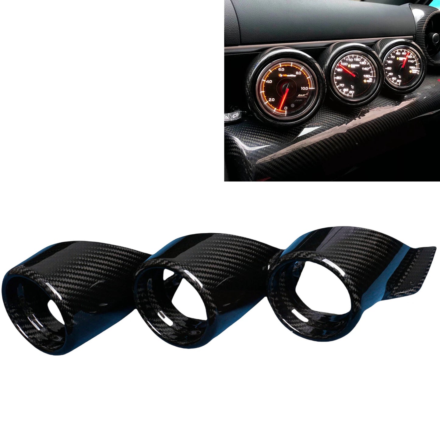 Triple Pod Cover for Subaru BRZ, Toyota 86 (2022-2024) - Carbon Fiber Black