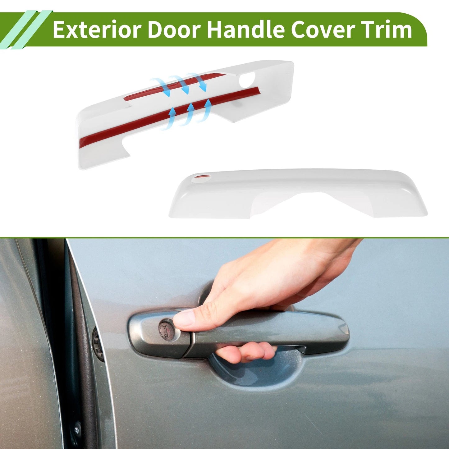 White ABS Exterior Door Handle Cover Trim for Ford Bronco (2021-2025)